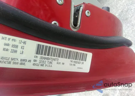 2007 Dodge Caliber Sxt from USA, damaged, VIN 1B3HB48BX7D248772